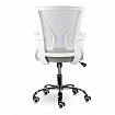Кресло BRABIX "Wings MG-306", пластик белый, хром, сетка, серое, 532012