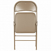 Стул складной BRABIX "Golf Plus CF-003 Комфорт", бежевый каркас, кожзам бежевый, 531567