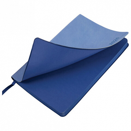 Ежедневник датированный 2026 А5 138x213 мм, BRAUBERG "Metropolis Mix", под кожу, гибкий, голубой, 117444