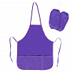 Фартук с нарукавниками для уроков труда ПИФАГОР, 3 кармана, стандартный размер, 44x55 см, фиолетовый, 273752