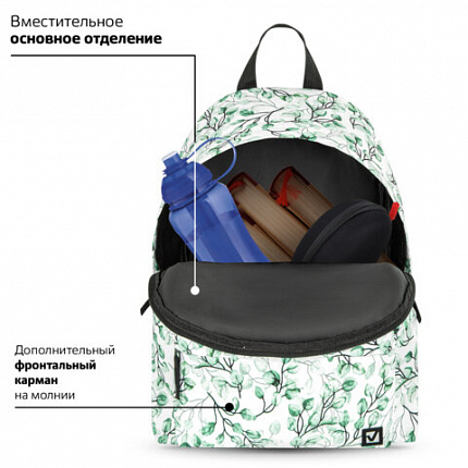 Рюкзак BRAUBERG СИТИ-ФОРМАТ универсальный, "Spring", белый, 41х32х14 см, 270793