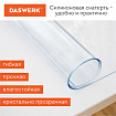 Коврик-подкладка, скатерть ПВХ прозрачная, гибкое/мягкое стекло, 120х75 см, 0,5 мм, DASWERK (ДАСВЕРК), 607876