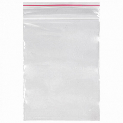 Пакеты с замком ZIP LOCK "зиплок", комплект 100 шт., 70х100 мм, ПВД, толщина 35 микрон, BRAUBERG, 606208