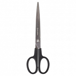 Ножницы BRAUBERG "Standard" 205 мм, черные, классической формы, 2-х сторонняя заточка, 237097