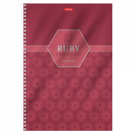 Тетрадь А4 96 л., HATBER, гребень, клетка, металлизированный картон, выборочный лак, "Chocolate" (микс), 083451, 96Т4мтлВ1гр