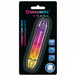 Корректирующая лента двусторонняя 5 мм x 10 м, BRAUBERG "Grade", ассорти, 271941