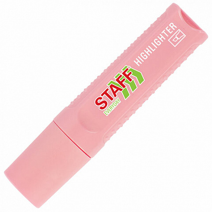 Текстовыделитель STAFF "EVERYDAY HL-707", ПАСТЕЛЬНЫЙ РОЗОВЫЙ, линия 1-5 мм, скошенный наконечник, 152545