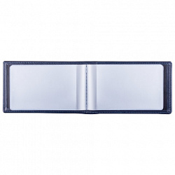 Визитница однорядная BRAUBERG "Imperial", на 20 визиток, под гладкую кожу, темно-синяя, 232060