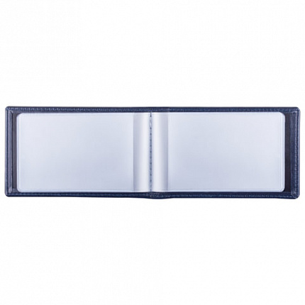 Визитница однорядная BRAUBERG "Imperial", на 20 визиток, под гладкую кожу, темно-синяя, 232060