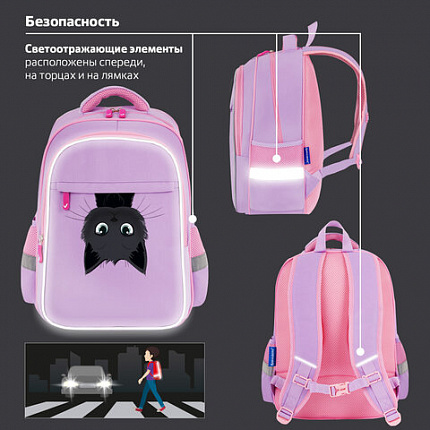 Рюкзак BRAUBERG FAVOUR, 2 отделения, 3 кармана, "Hide and seek", 40х29х15 см, 273122