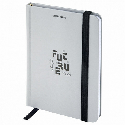 Блокнот с резинкой в клетку 96 л., МАЛЫЙ ФОРМАТ А6, 109х148 мм, твердая обложка, BRAUBERG, "Future", 116332