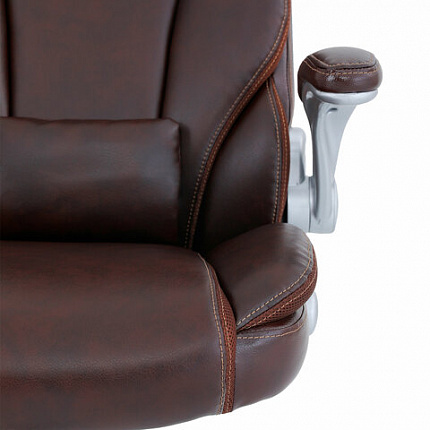 Кресло BRABIX PREMIUM "Phantom EX-553", рециклированная кожа, регулируемый подголовник, коричневое, 532941