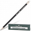 Карандаш чернографитный FABER-CASTELL, 1 шт., "1112", НВ, с ластиком, корпус черный, 111200