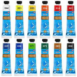 Краски масляные ВОДОРАЗБАВИМЫЕ художественные, 12 цветов по 18 мл в тубах, BRAUBERG ART PREMIERE, 192290