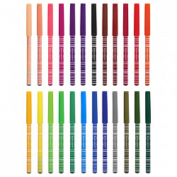 Фломастеры BRAUBERG "PREMIUM", 24 цвета, КОРПУС С ПЕЧАТЬЮ, вентилируемый колпачок, ПВХ-упаковка с европодвесом, 151944