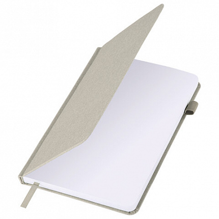 Ежедневник недатированный А5 138x213 мм BRAUBERG "Finest" под кожу, резинка, 136 л., бежевый, 111871