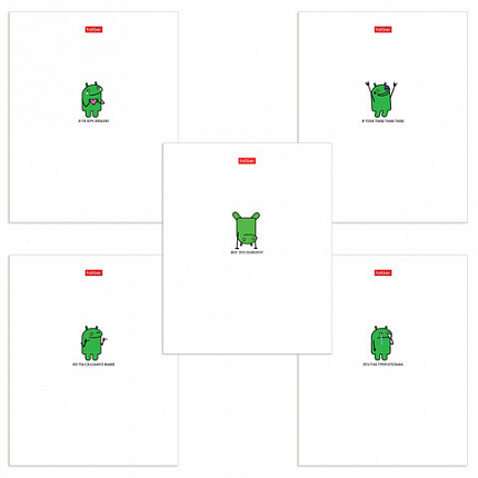 Тетрадь А5, 48 л., HATBER скоба, клетка, обложка картон, "Чокнутый андроид" (микс в спайке), 088295, 48Т5В1