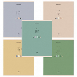 Тетрадь А5 48 л. BRAUBERG скоба, клетка, обложка картон, "Natural" (микс в спайке), 404359