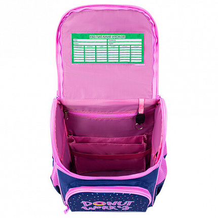 Ранец ПИФАГОР BASIC, 1 отделение, 3 кармана, эргономичная спинка, "Comic donuts", 35х28х18 см, 273137
