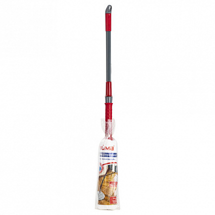 Швабра самоотжимная, скручивающийся отжим, МОП из микрофибры 603601, черенок 80-120см, LAIMA, 603600