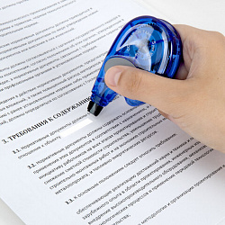 Корректирующая лента BRAUBERG "Bomb", 5 мм х 8 м, корпус темно-синий с резиновой вставкой, 273024