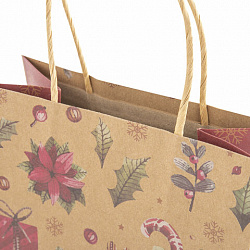 Пакет подарочный КОМПЛЕКТ 10 штук новогодний 18x10x23 см, "Новогодние Штучки", ЗОЛОТАЯ СКАЗКА, 592128