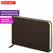 Еженедельник датированный 2026 МАЛЫЙ ФОРМАТ 105х160 мм, А6, BRAUBERG "Unique", темно-коричневый, 117207