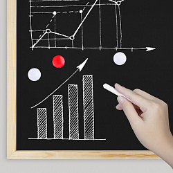 Доска для мела магнитная 30х45 см, черная, деревянная рамка, BRAUBERG "Wood", 238801