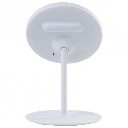 Зеркало настольное с LED-подсветкой для макияжа, диаметр 17 см, 3 режима свечения, аккумулятор 800 mAh, цвет белый, WBZ (ВБЗ), 609332