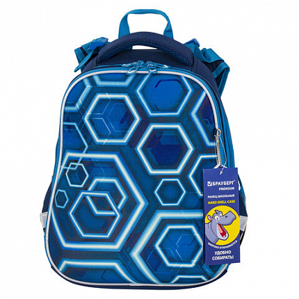 Ранец BRAUBERG PREMIUM, 2 отделения, с брелком, Techno, 38х29х16 см, 227812