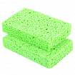 Губки для посуды 110х70х20 мм, ЦЕЛЛЮЛОЗНЫЕ, КОМПЛЕКТ 2 штуки, зеленые, LAIMA, 700257