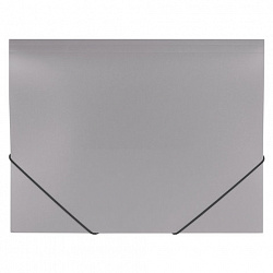 Папка на резинках BRAUBERG "Office", серая, до 300 листов, 500 мкм, 228079