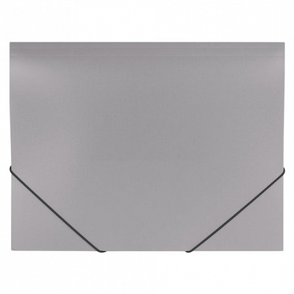 Папка на резинках BRAUBERG "Office", серая, до 300 листов, 500 мкм, 228079