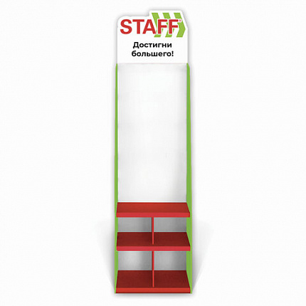 Стойка для размещения товара напольная УСИЛЕННАЯ STAFF, 200х60х40 см, 3 полки, 25 крючков, 504344