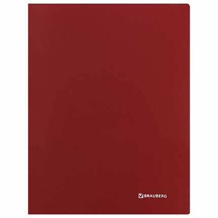 Папка с металлическим скоросшивателем и внутренним карманом BRAUBERG "Диагональ", темно-красная, до 100 листов, 0,6 мм, 221355