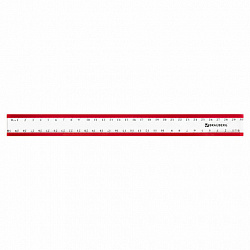 Набор чертежный большой BRAUBERG "Crystal" (линейка 30 см, 2 угольника, транспортир), выделенная шкала, 210297