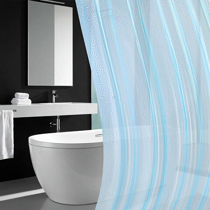 Шторка для ванной EVA, 180х180 см, кольца в комплекте, СИНЯЯ ГОЛОГРАФИЯ, PRIMILA (ПРИМИЛА), 700103