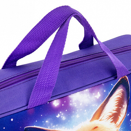 Папка на молнии с ручками BRAUBERG KIDS А4, 1 отделение, полиэстер, 80 мм, "Chilling fox", 274512
