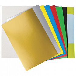 Картон цветной А4 МЕЛОВАННЫЙ (глянцевый) ВОЛШЕБНЫЙ, 7 листов, 7 цветов, в папке, ЮНЛАНДИЯ, 200х290 мм, "Рыбка", 111315