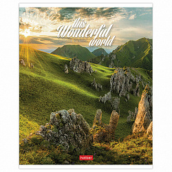 Тетрадь А5 96 л. HATBER скоба, линия, обложка картон, "Удивительный мир" (микс), 063258, 96Т5В2