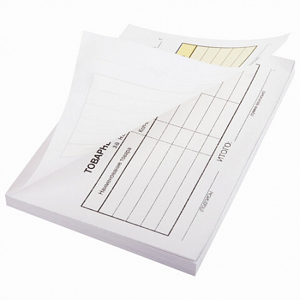 Бланк бухгалтерский, офсет, 2-слойный самокопирующийся, "Товарный чек", А6 (110х143 мм), СПАЙКА 50 шт., 130050