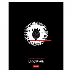 Тетрадь обложка пластик, А5 48л. скоба, клетка, HATBER, "Кот-самурай" (микс в спайке), 091461, 48Т5В1пл