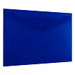 Папка-конверт с кнопкой прозрачная А4, BRAUBERG "UNIVERSAL", до 100 листов, синяя, 0,15 мм, 273071