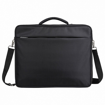 Сумка-портфель BRAUBERG с отделением для ноутбука 17,3", "Sidney", откидная крышка, черная, 44х34х6 см, 240449