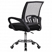 Кресло CROMEX (КРОМЕКС) "Top CH-695", ХРОМ, с подлокотниками, сетка/ткань TW, черное, 533066