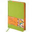 Ежедневник недатированный А5 138х213 мм BRAUBERG "Rainbow" под кожу, 136 л., зеленый, 111669
