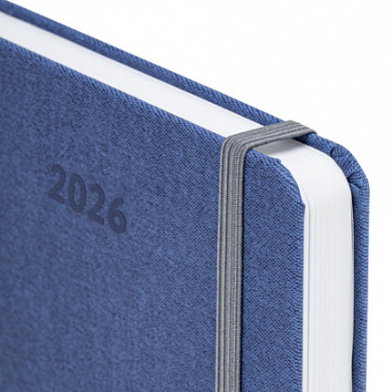 Ежедневник датированный 2026 А5 138x213 мм, BRAUBERG "Mosaic", под кожу, карман для ручки, синий, 117112