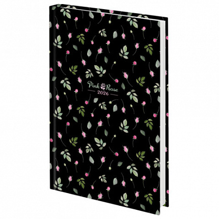 Ежедневник датированный 2026 145х215 мм, А5, STAFF, ламинированная обложка, "Flower pattern", 117327