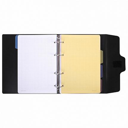 Тетрадь на кольцах А5 175х220мм, 120л, пластик, на липучке, с разделителями, BRAUBERG, Мятный, 404637