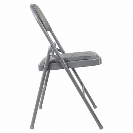 Стул складной BRABIX "Golf Plus CF-003 КОМФОРТ", серый каркас, серая ткань, 532890
